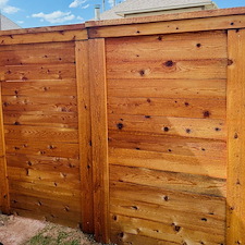 Custom-Horizontal-Cedar-Fence-installation-with-professional-Stain-Finish-Edmond 4