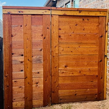 Custom-Horizontal-Cedar-Fence-installation-with-professional-Stain-Finish-Edmond 1